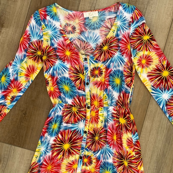 Nasty Gal Colorful Maxi Dress / Kimono Duster - Long sleeve Button front | Small - Picture 8 of 12